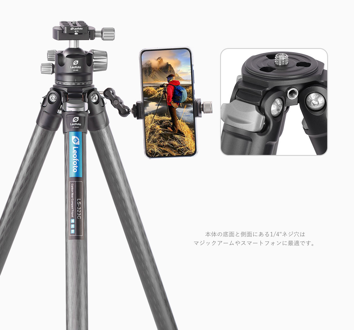 レトロマッチラベル 北欧デザイン 鳥 レオフォト Leofoto LS-324C+