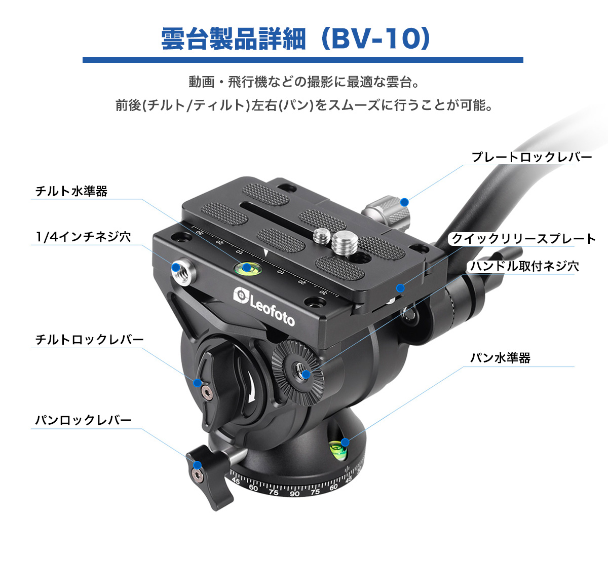 Leofoto MP-326CBV-1R雲台自立脚カーボン6段一脚脚径32mm